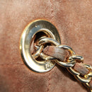 PRADA Chain Shoulder Bag Suede Brown Gold Auth ep12610-22