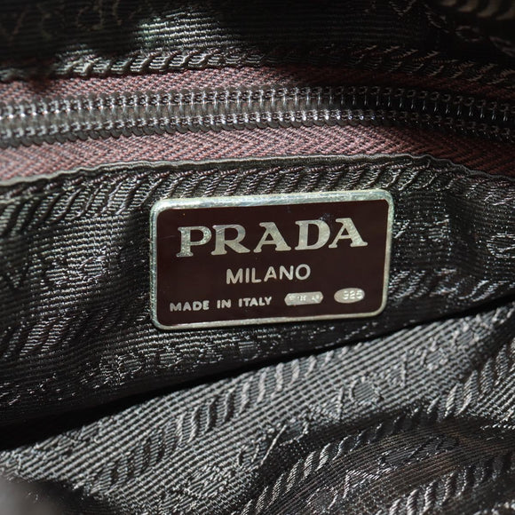 PRADA Chain Shoulder Bag Suede Brown Gold Auth ep12610