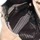 PRADA Chain Shoulder Bag Suede Brown Gold Auth ep12610-11