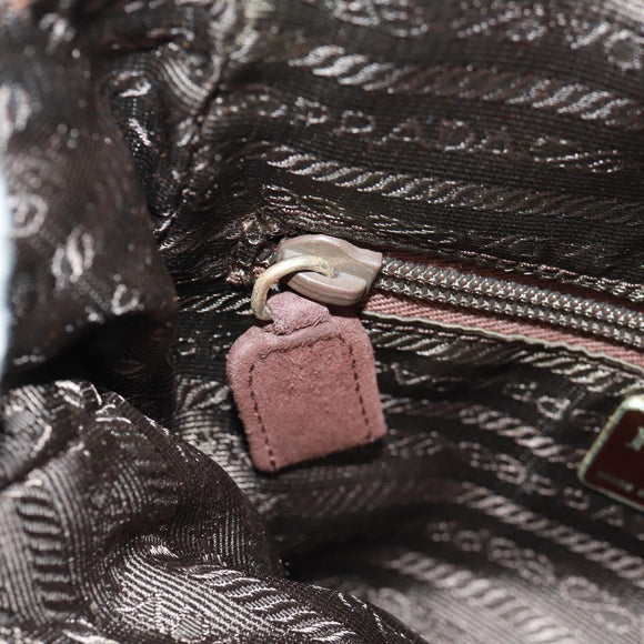 PRADA Chain Shoulder Bag Suede Brown Gold Auth ep12610