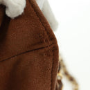 PRADA Chain Shoulder Bag Suede Brown Gold Auth ep12610-6