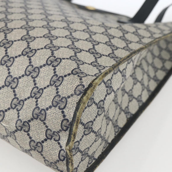 GUCCI GG Supreme Tote Bag PVC Navy Gold 40 02 998 Auth ep12611