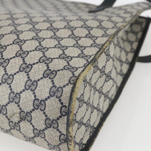 GUCCI GG Supreme Tote Bag PVC Navy Gold 40 02 998 Auth ep12611