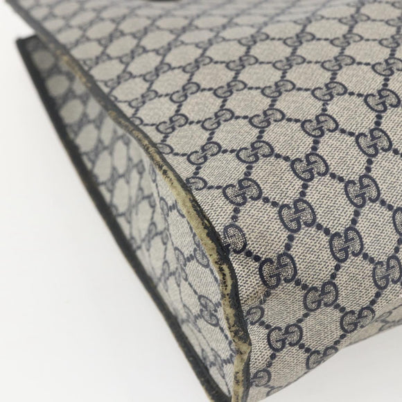 GUCCI GG Supreme Tote Bag PVC Navy Gold 40 02 998 Auth ep12611