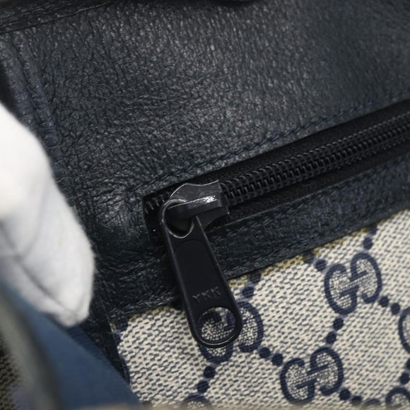 GUCCI GG Supreme Tote Bag PVC Navy Gold 40 02 998 Auth ep12611