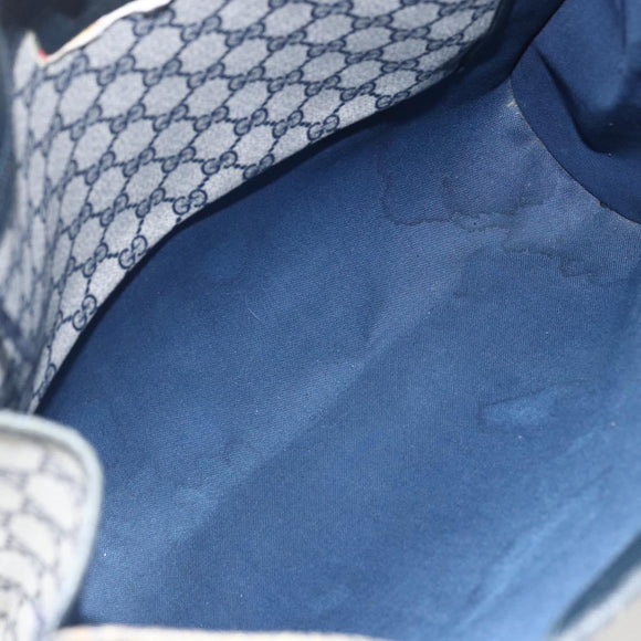 GUCCI GG Supreme Tote Bag PVC Navy Gold 40 02 998 Auth ep12611