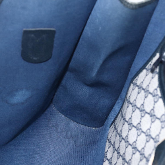 GUCCI GG Supreme Tote Bag PVC Navy Gold 40 02 998 Auth ep12611