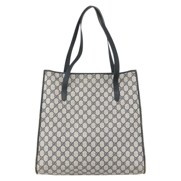 GUCCI GG Supreme Tote Bag PVC Navy Gold 40 02 998 Auth ep12611
