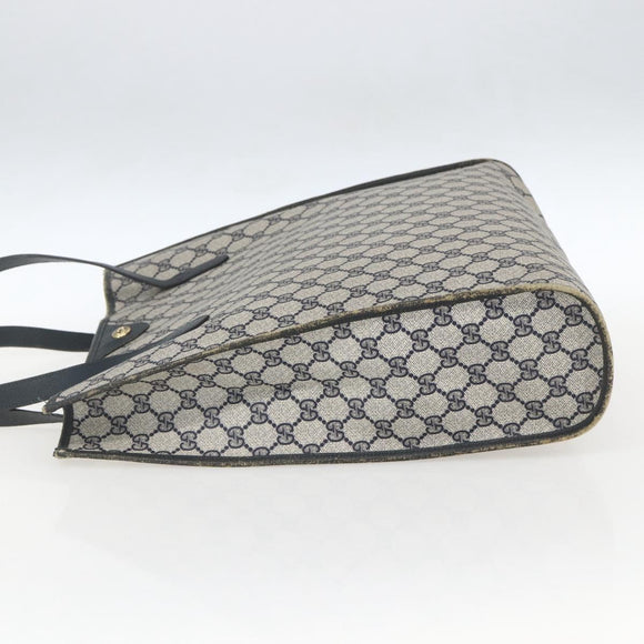 GUCCI GG Supreme Tote Bag PVC Navy Gold 40 02 998 Auth ep12611