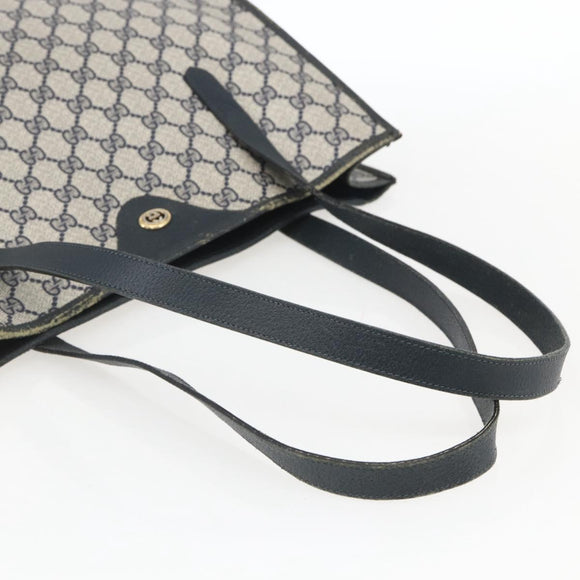 GUCCI GG Supreme Tote Bag PVC Navy Gold 40 02 998 Auth ep12611