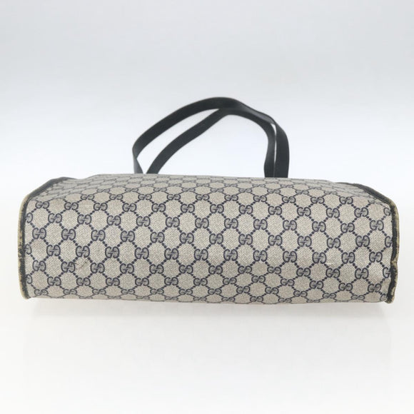 GUCCI GG Supreme Tote Bag PVC Navy Gold 40 02 998 Auth ep12611