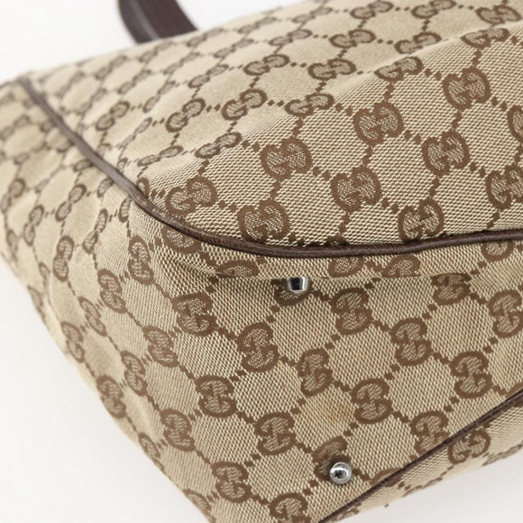 GUCCI GG Canvas Hand Bag Beige Brown 113017 Auth ep12612