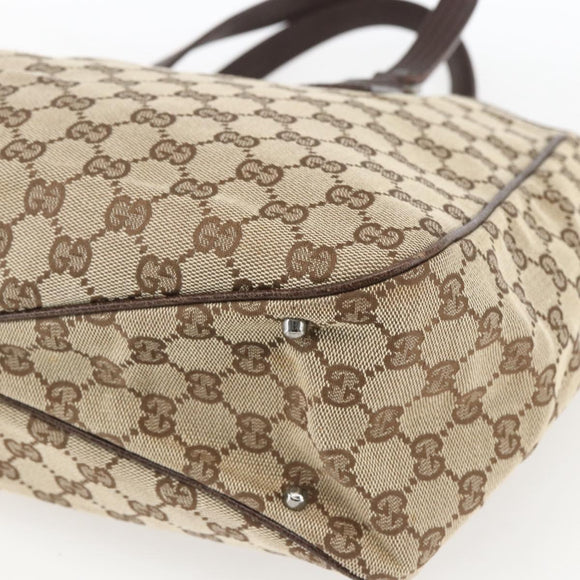 GUCCI GG Canvas Hand Bag Beige Brown 113017 Auth ep12612