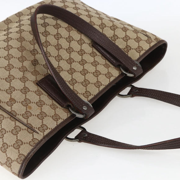 GUCCI GG Canvas Hand Bag Beige Brown 113017 Auth ep12612
