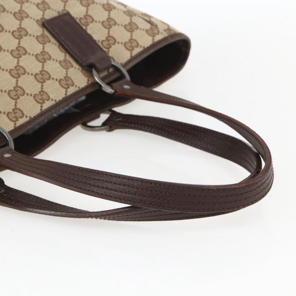 GUCCI GG Canvas Hand Bag Beige Brown 113017 Auth ep12612
