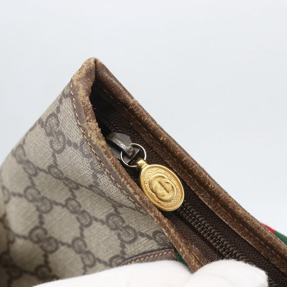 GUCCI GG Supreme Web Sherry Line Bag PVC Beige Gold 002 983 0163 Auth ep12615