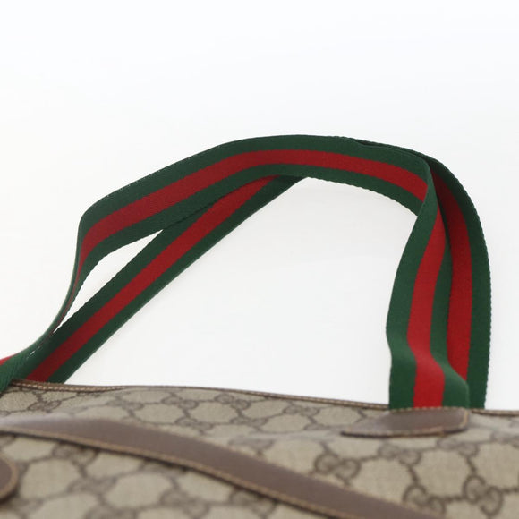 GUCCI GG Supreme Web Sherry Line Bag PVC Beige Gold 002 983 0163 Auth ep12615