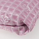 CHANEL New Travel Line Tote Bag Nylon Pink Silver CC Auth ep12616-15