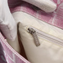 CHANEL New Travel Line Tote Bag Nylon Pink Silver CC Auth ep12616-18