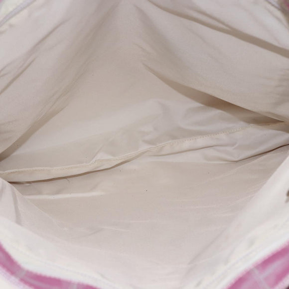 CHANEL New Travel Line Tote Bag Nylon Pink Silver CC Auth ep12616