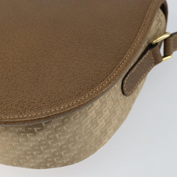 GUCCI Shoulder Bag Nylon Leather Beige Gold 007 754 0074 Auth ep12620