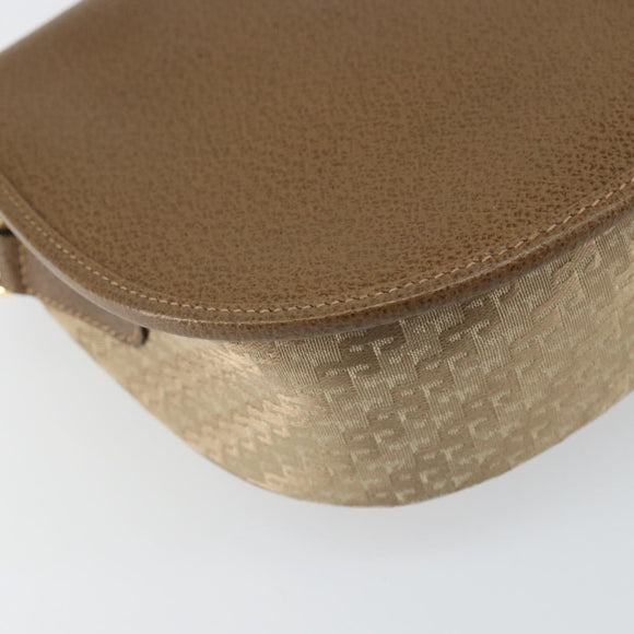 GUCCI Shoulder Bag Nylon Leather Beige Gold 007 754 0074 Auth ep12620