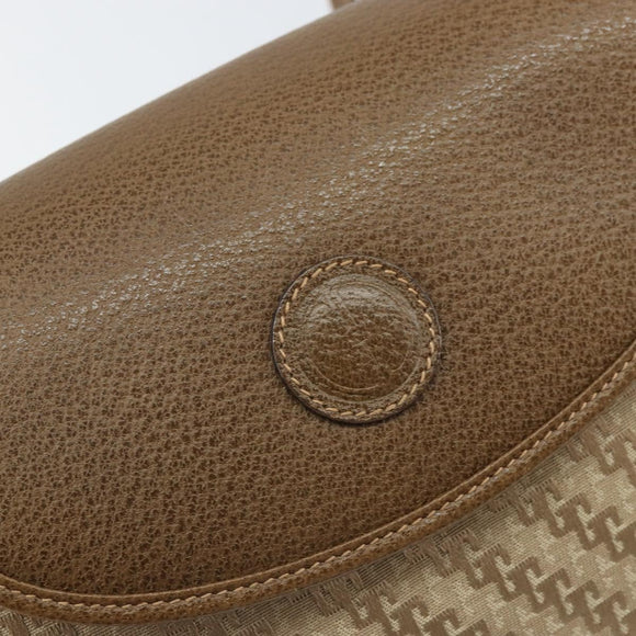 GUCCI Shoulder Bag Nylon Leather Beige Gold 007 754 0074 Auth ep12620