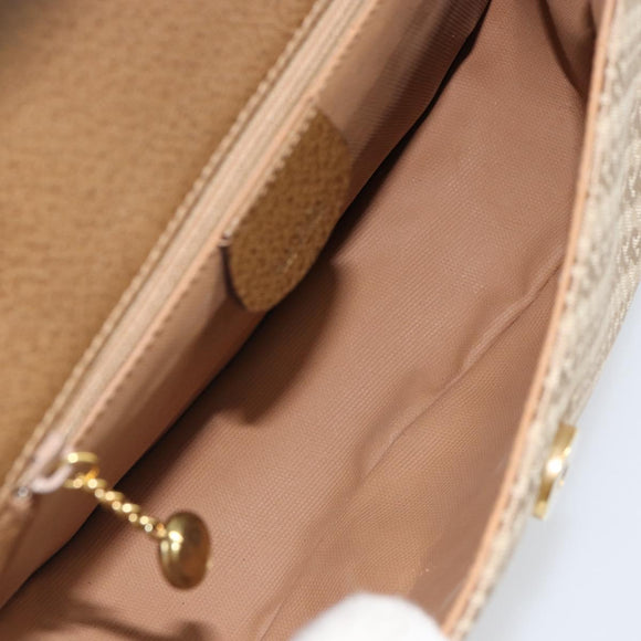 GUCCI Shoulder Bag Nylon Leather Beige Gold 007 754 0074 Auth ep12620