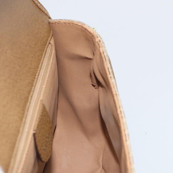 GUCCI Shoulder Bag Nylon Leather Beige Gold 007 754 0074 Auth ep12620