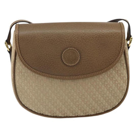 GUCCI Shoulder Bag Nylon Leather Beige Gold 007 754 0074 Auth ep12620 - 0