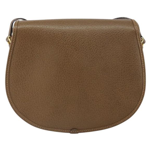 GUCCI Shoulder Bag Nylon Leather Beige Gold 007 754 0074 Auth ep12620