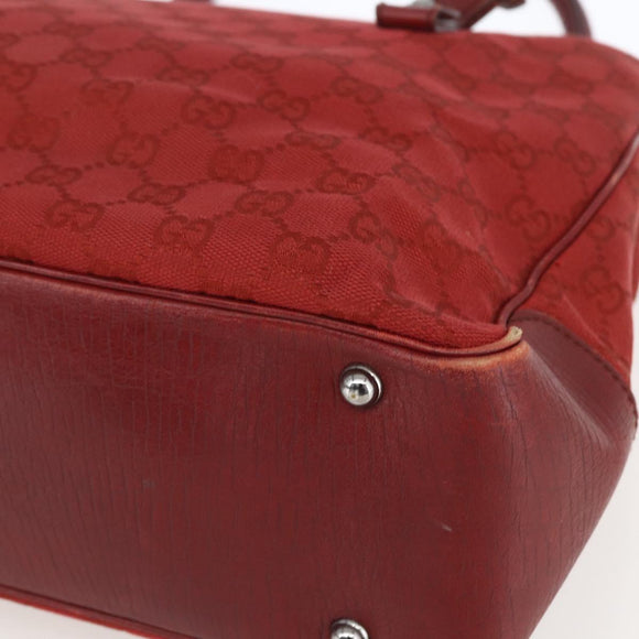 GUCCI GG Canvas Bamboo Hand Bag Red 112526 Auth ep12621