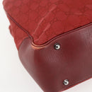 GUCCI GG Canvas Bamboo Hand Bag Red 112526 Auth ep12621-12