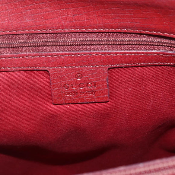 GUCCI GG Canvas Bamboo Hand Bag Red 112526 Auth ep12621