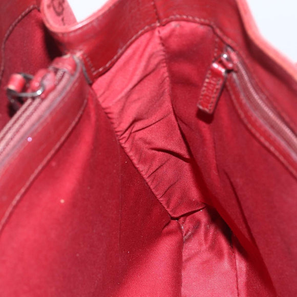 GUCCI GG Canvas Bamboo Hand Bag Red 112526 Auth ep12621