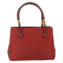 GUCCI GG Canvas Bamboo Hand Bag Red 112526 Auth ep12621-3
