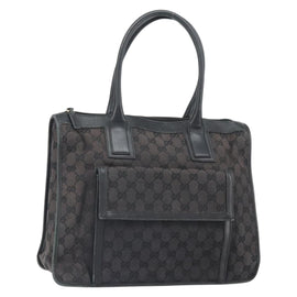 GUCCI GG Canvas Hand Bag Black Silver 000 0854 Auth ep12622