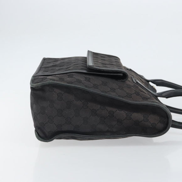 GUCCI GG Canvas Hand Bag Black Silver 000 0854 Auth ep12622