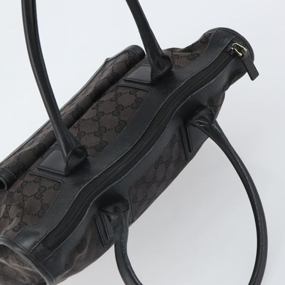 GUCCI GG Canvas Hand Bag Black Silver 000 0854 Auth ep12622