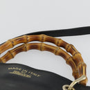 GUCCI Bamboo Hand Bag Leather 2way Black Gold 323660 Auth ep12626-14