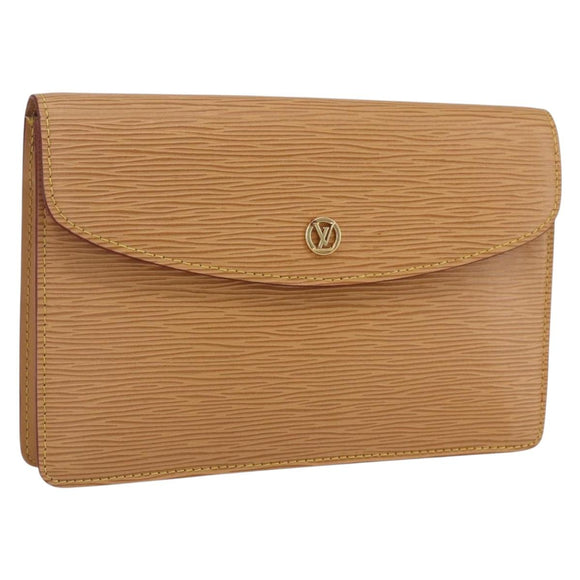 LOUIS VUITTON Epi Montaigne 23 Clutch Bag Beige LV Auth ep12627
