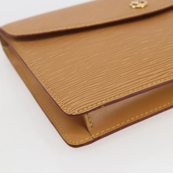 LOUIS VUITTON Epi Montaigne 23 Clutch Bag Beige LV Auth ep12627