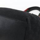 GUCCI GG Canvas Web Sherry Line Hand Bag Black Silver 131228 Auth ep12633-10