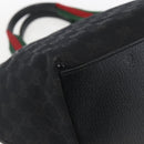 GUCCI GG Canvas Web Sherry Line Hand Bag Black Silver 131228 Auth ep12633-13