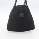 GUCCI GG Canvas Web Sherry Line Hand Bag Black Silver 131228 Auth ep12633-4