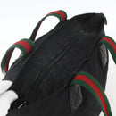 GUCCI GG Canvas Web Sherry Line Hand Bag Black Silver 131228 Auth ep12633-6
