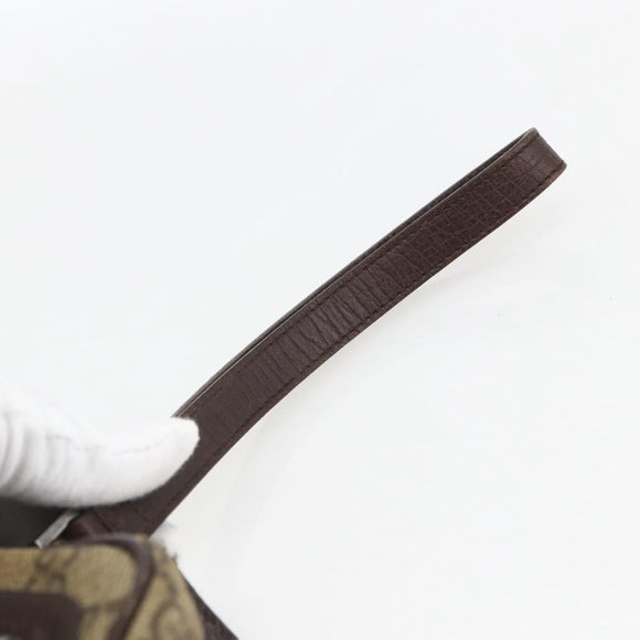 GUCCI GG Supreme Web Sherry Line Clutch Bag PVC Beige Silver 73956 Auth ep12637