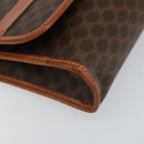 CELINE Macadam Canvas Shoulder Bag PVC Leather Brown Gold Auth ep12638-11