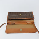 CELINE Macadam Canvas Shoulder Bag PVC Leather Brown Gold Auth ep12638-14