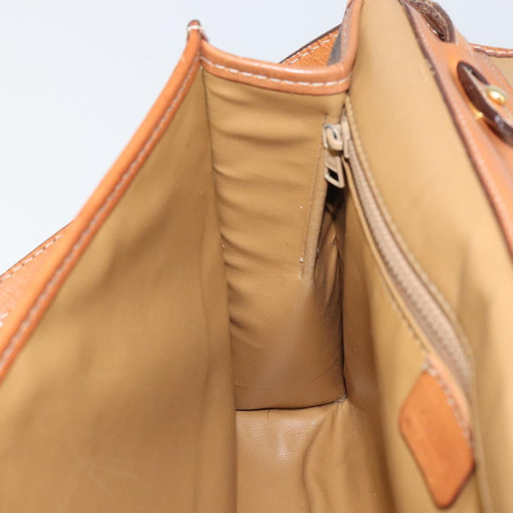 CELINE Macadam Canvas Shoulder Bag PVC Leather Brown Gold Auth ep12638